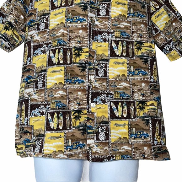 Le Fashion Vintage Car Surfboard Hawaiian Shirt M - Picture 3 of 10
